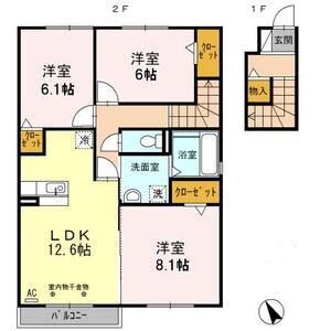 PRIOR(3LDK/2階)の間取り写真