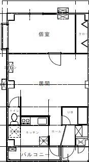 プレース柿の木坂(1LDK/2階)の間取り写真