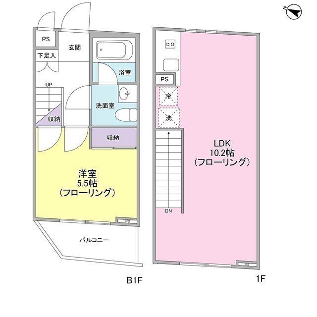 シルバラード広尾(1LDK/1階)の間取り写真