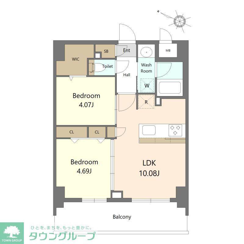 S-RESIDENCE薬院AUREATE(2LDK/11階)の間取り写真