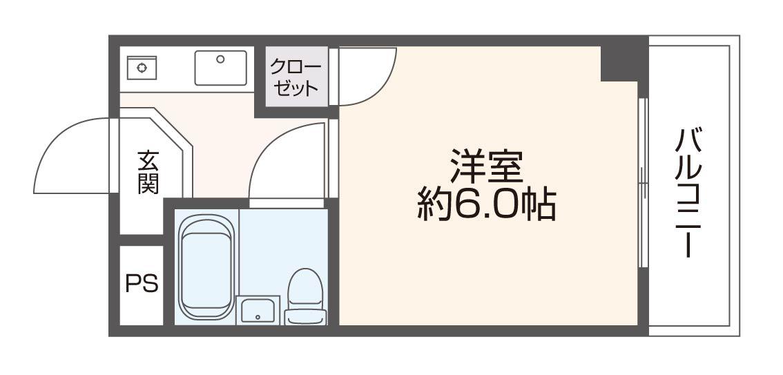 ヴィラージュ近大前(1K/1階)の間取り写真