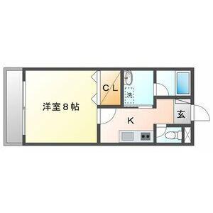 LA MAISON BONHEUR(1K/1階)の間取り写真