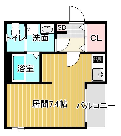 MALVA 都島(ワンルーム/2階)の間取り写真