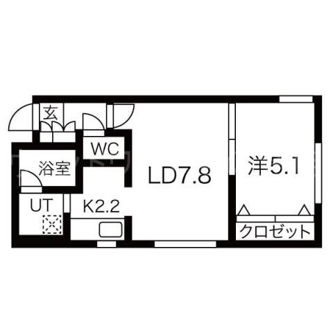  パナメーラ学園前 (1LDK/4階)の間取り写真