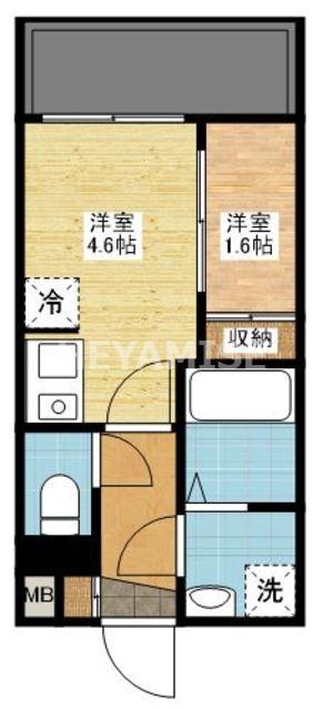 MODERN PALAZZO 長崎ノース(1DK/4階)の間取り写真