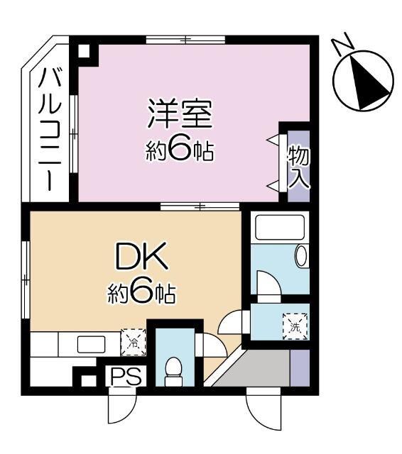 レジデンス福島(1DK/5階)の間取り写真