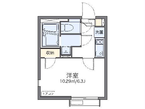 レオネクストあさひ(1K/1階)の間取り写真