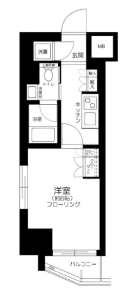 AXAS板橋本町III(1K/6階)の間取り写真