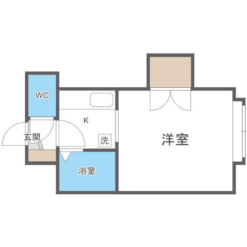 パステル月寒東A(1K/2階)の間取り写真