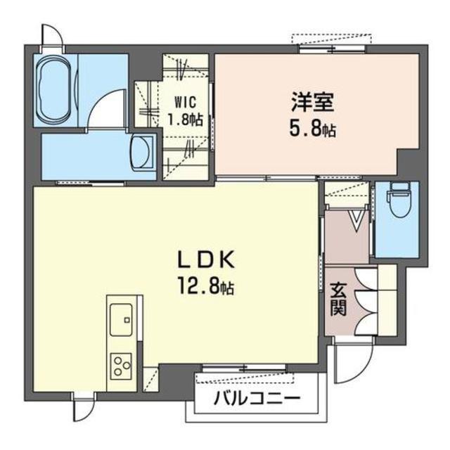 SHAMAISON アフィーノIII(1LDK/1階)の間取り写真