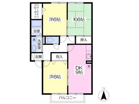 フォレスタ(3LDK/2階)の間取り写真