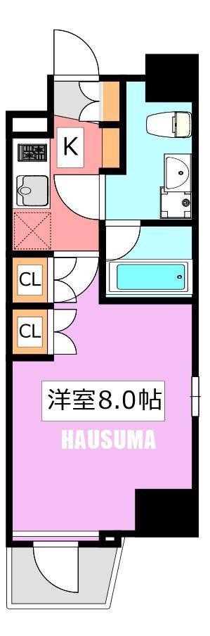 アーバンパーク西巣鴨ウエスト(1K/8階)の間取り写真