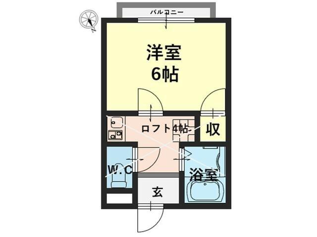 グリーンハイツウエノII(1K/1階)の間取り写真