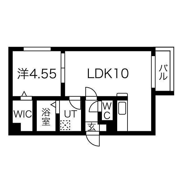 ソミューム発寒南(1LDK/3階)の間取り写真