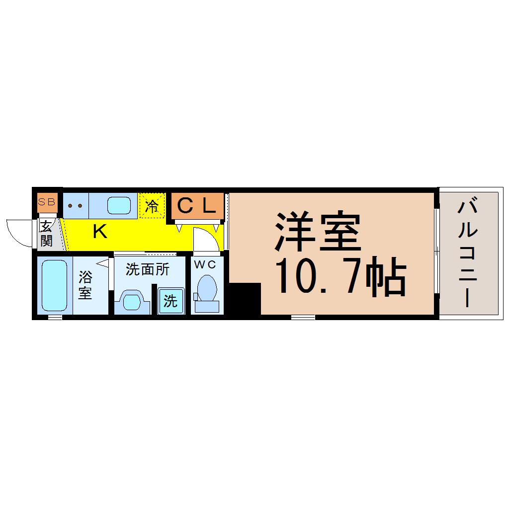 ルヴェール吹上(1K/9階)の間取り写真