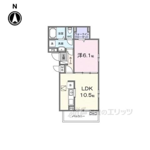 ラヴィエールⅠ(1LDK/2階)の間取り写真