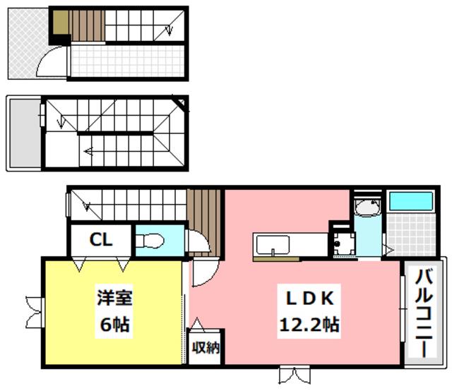 ブリーゼ・エム(1LDK/3階)の間取り写真