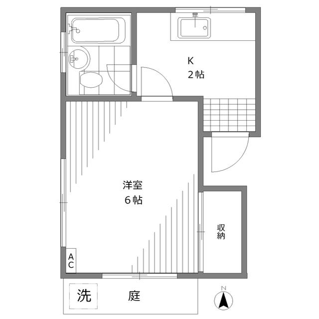泉ハウス(1K/1階)の間取り写真