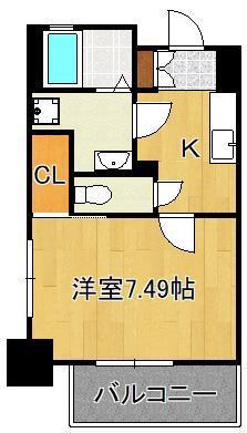STUDIE小倉離宮(1K/7階)の間取り写真