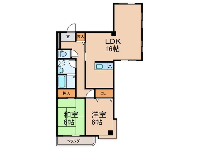 第2トキワハイツ(2LDK/4階)の間取り写真