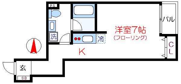 ブランミュール(ワンルーム/3階)の間取り写真