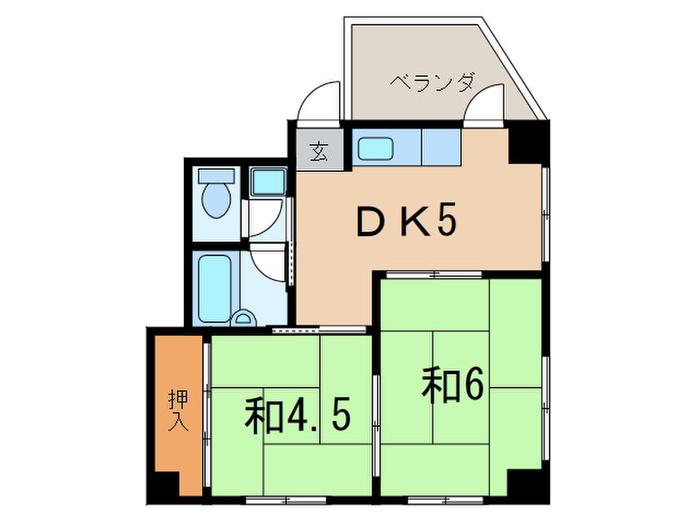 REGAL HOUSE サニーコート(2DK/3階)の間取り写真