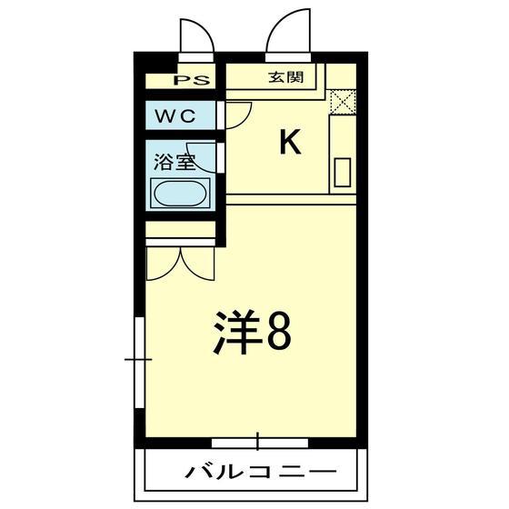 プライムシティ熊本(ワンルーム/3階)の間取り写真