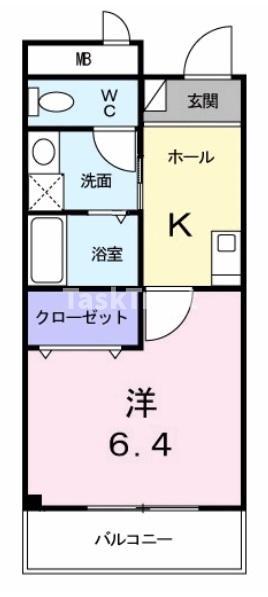 サンバニー都島(1K/1階)の間取り写真