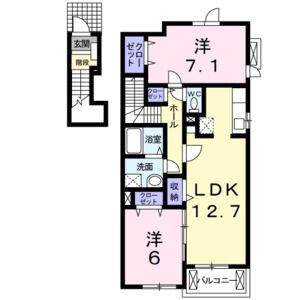 フラットツー(2LDK/2階)の間取り写真
