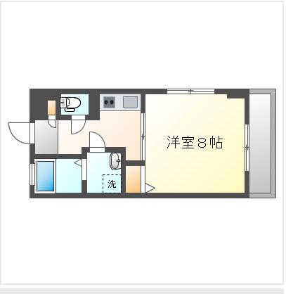 ARIOSO(1K/3階)の間取り写真