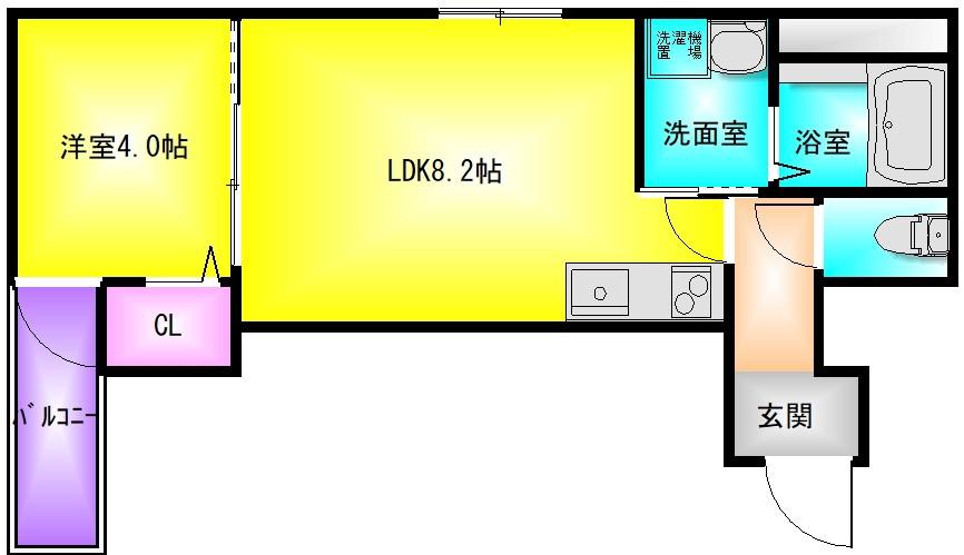 MANARIO(1LDK/1階)の間取り写真