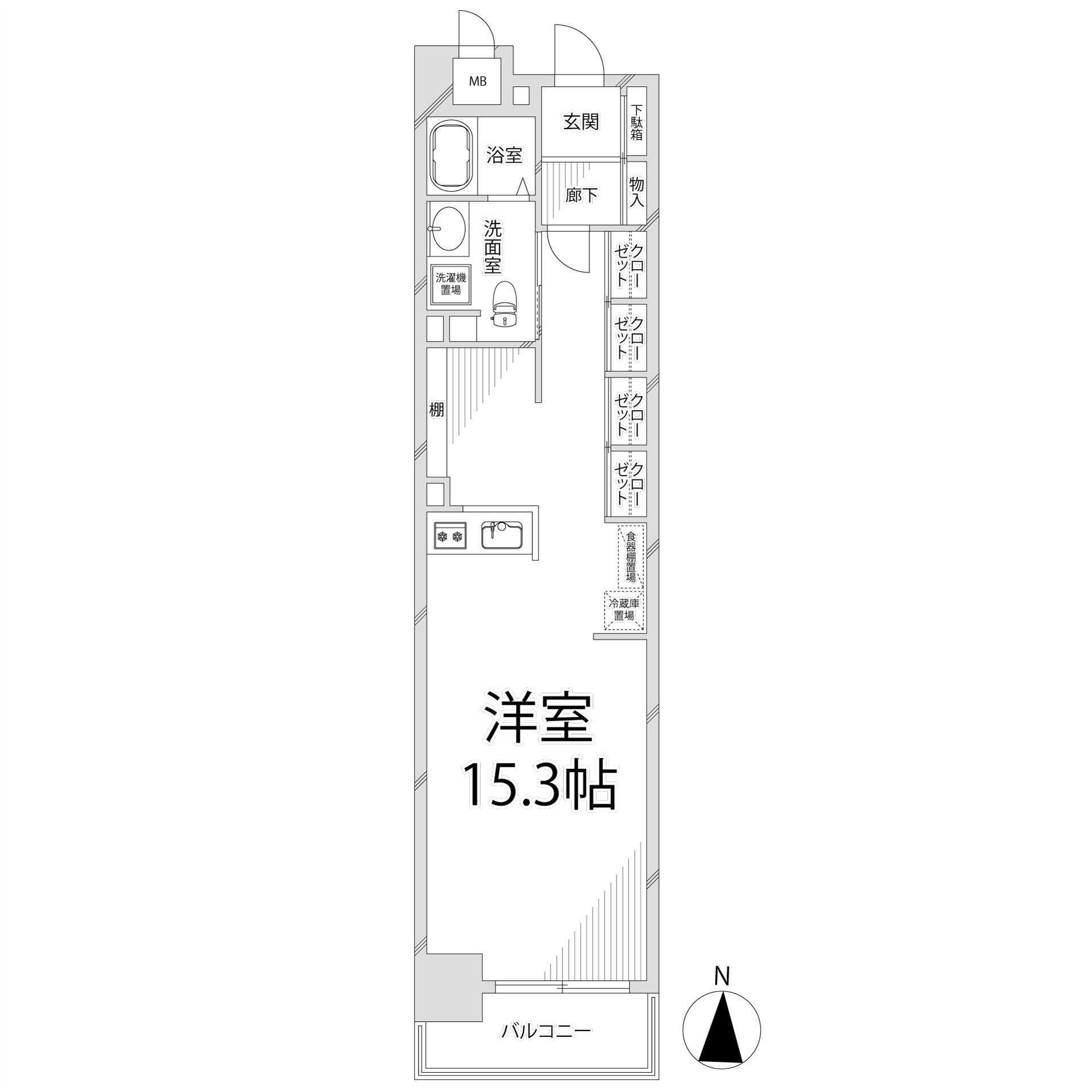 キャッスルコート西新町(ワンルーム/6階)の間取り写真