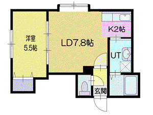 カーム錦町(1LDK/1階)の間取り写真