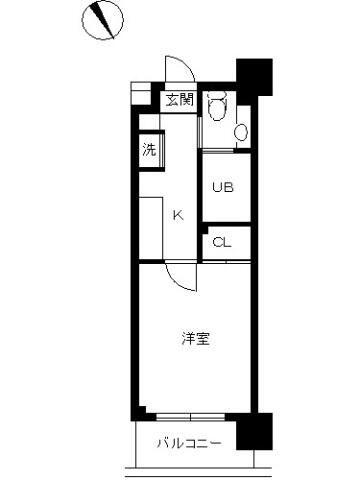 スカイコート新宿壱番館(1K/10階)の間取り写真