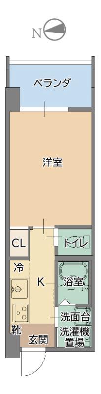 トーマス兼城I(1K/7階)の間取り写真