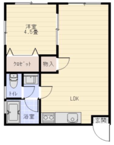 上厚崎アパート(1LDK/2階)の間取り写真