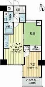 ライオンズプラザ川口本町(2LDK/9階)の間取り写真