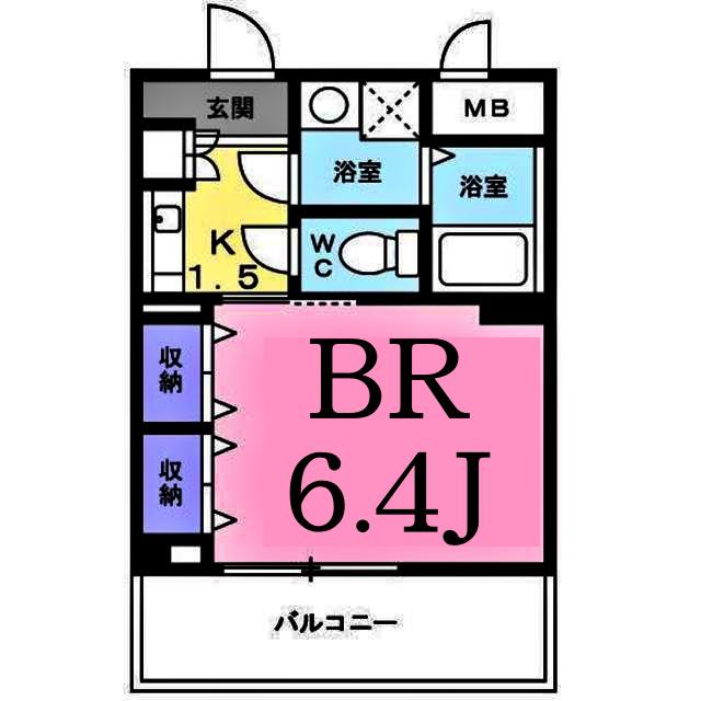 ルペール(1K/1階)の間取り写真