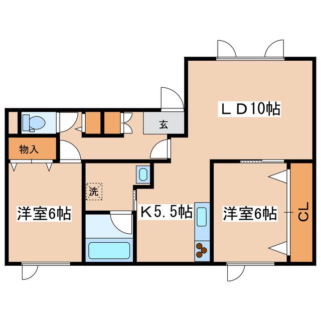 サクセスII(2LDK/2階)の間取り写真