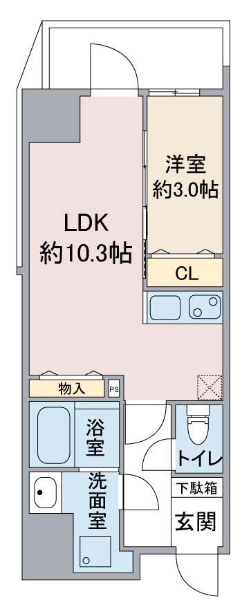 ブレストンコート金山(1LDK/4階)の間取り写真