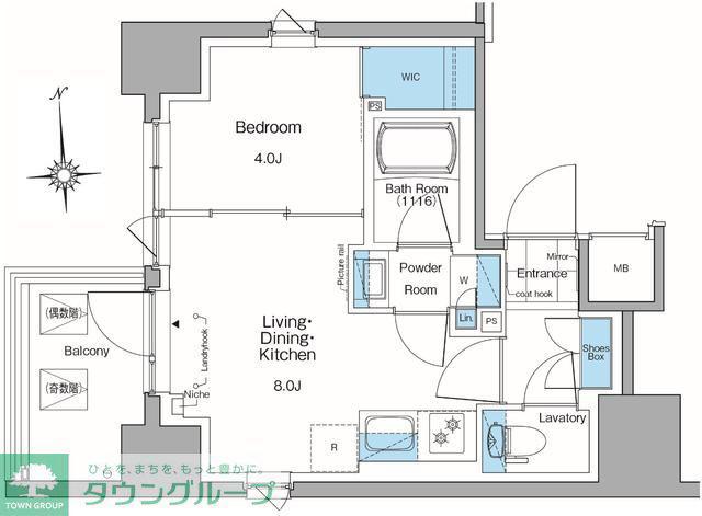 ルフォンプログレ田原町(1LDK/15階)の間取り写真