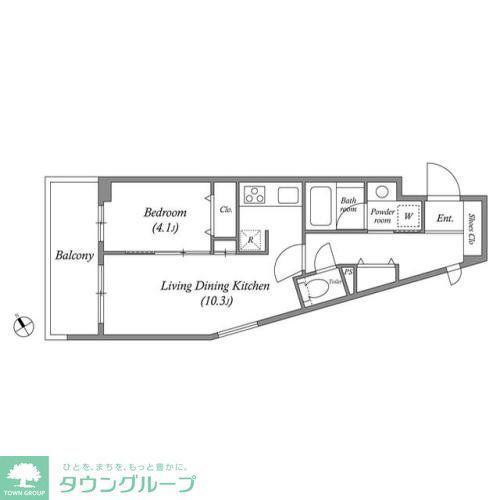 ACPレジデンス文京春日(1LDK/5階)の間取り写真