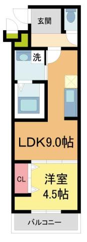 フジパレス西宮西福町II(1LDK/1階)の間取り写真