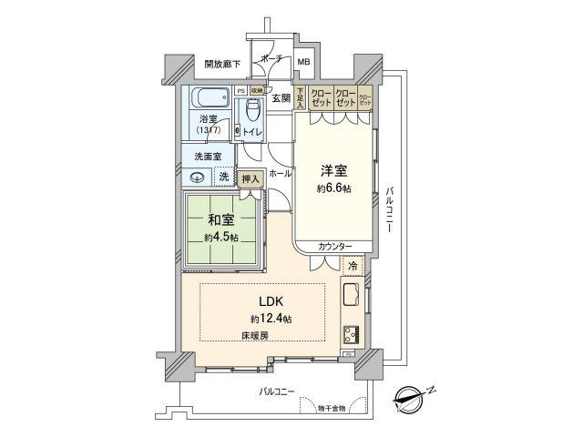 ロイヤルアーク千里中央アーバンステージ(2LDK/3階)の間取り写真
