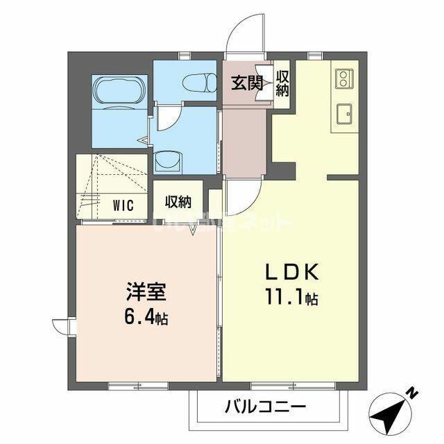 ベルヒルズ(1LDK/1階)の間取り写真