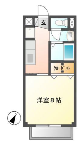 サープラスワン桃塚A(1K/2階)の間取り写真