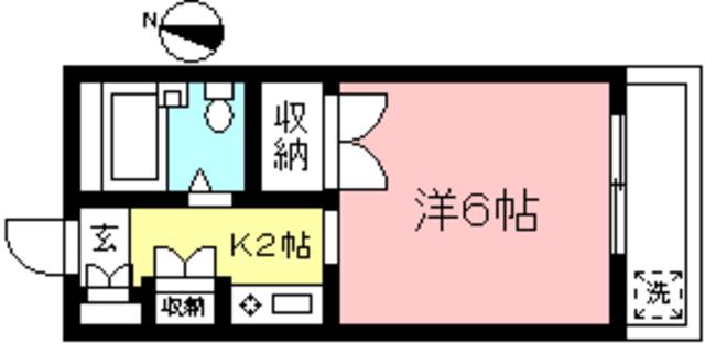 エステ稲田堤(1K/3階)の間取り写真