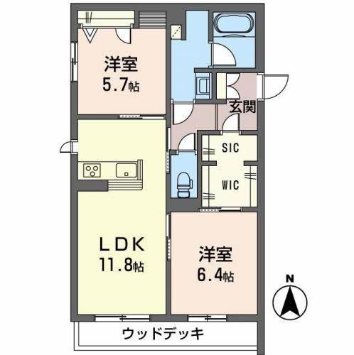 ROUTE1(2LDK/1階)の間取り写真