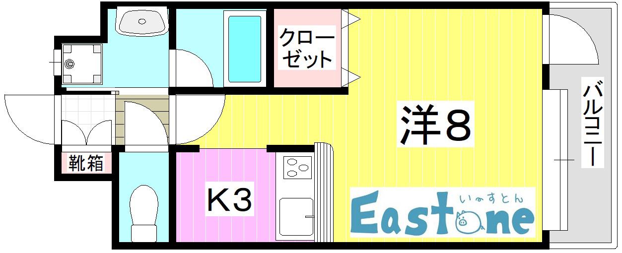 コンフォール永田(1K/6階)の間取り写真