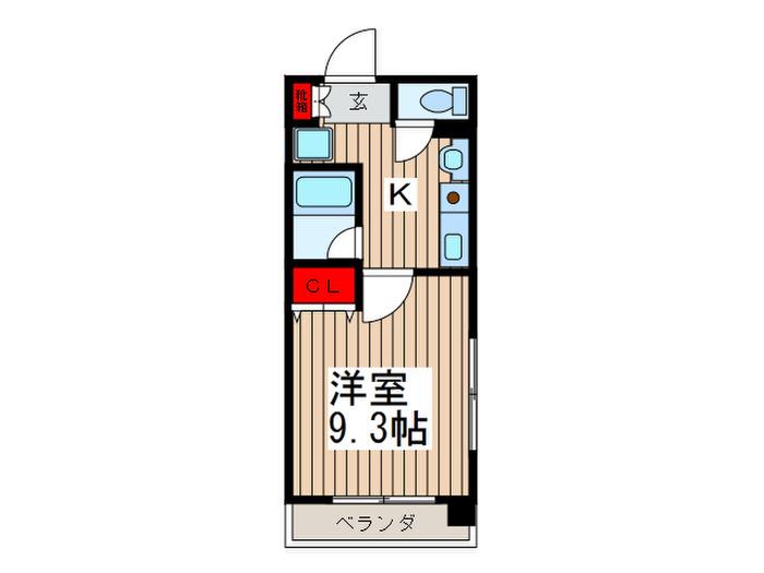 LIBERTY(1K/4階)の間取り写真